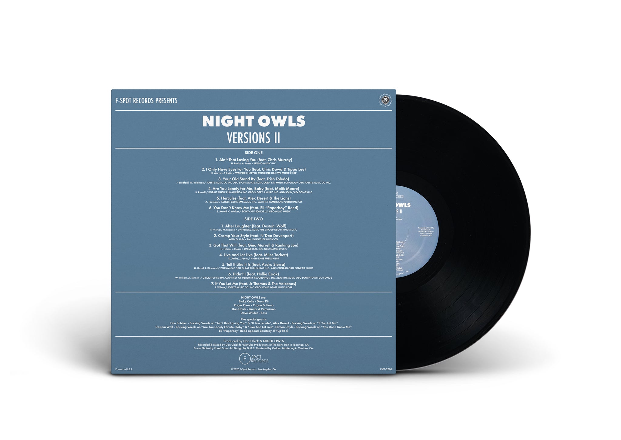 NIGHT OWLS - Versions II LP – F-Spot Records