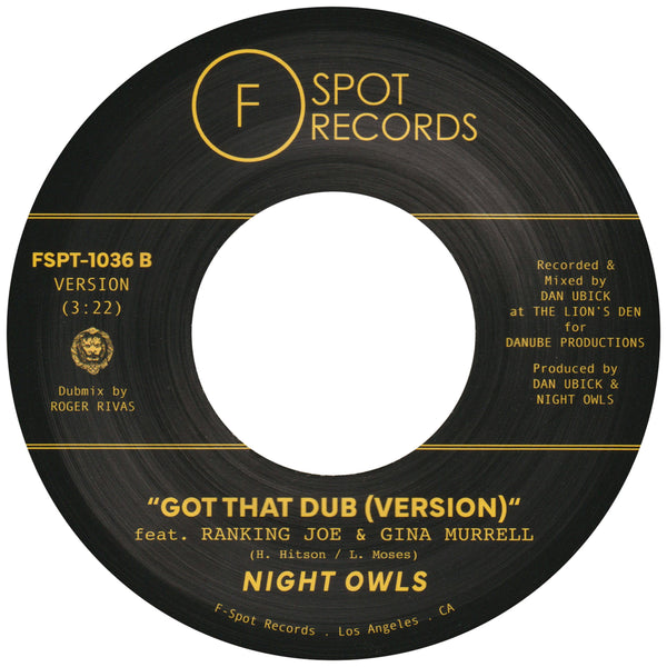 NIGHT OWLS - Got That Will (feat. Gina Murrell & Ranking Joe) b/w Got That Dub (feat. Ranking Joe & Gina Murrell)