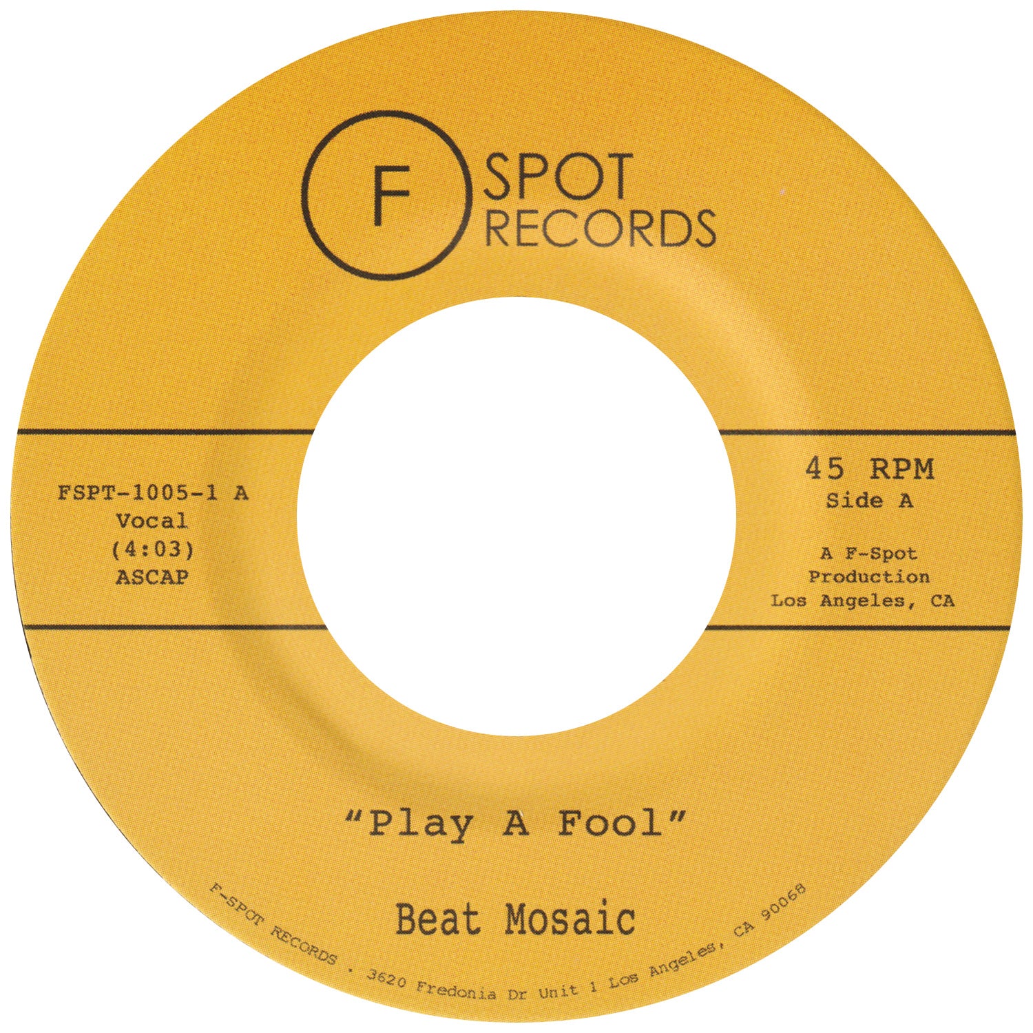 BEAT MOSAIC - Play A Fool b/w Shape of Your Love