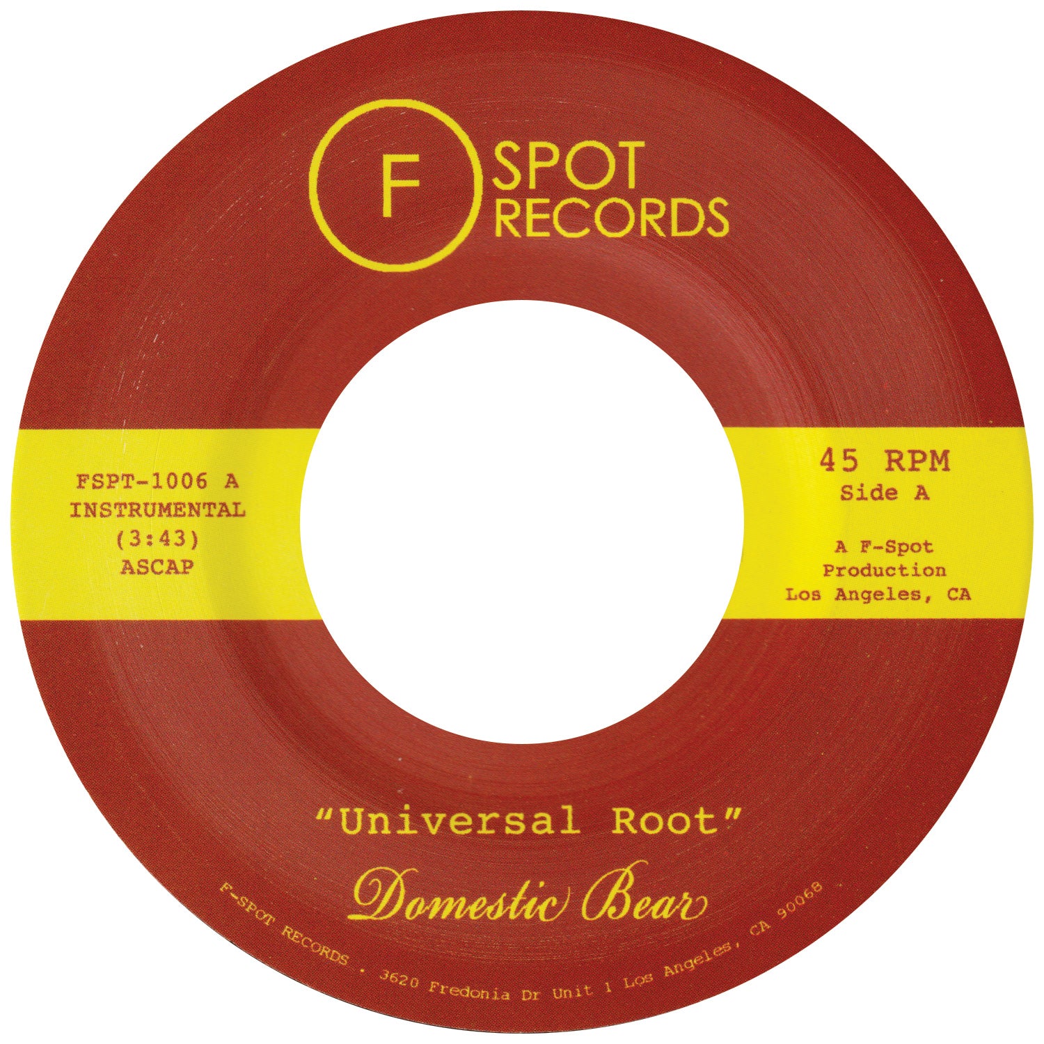 DOMESTIC BEAR - Universal Root b/w Topher Knights