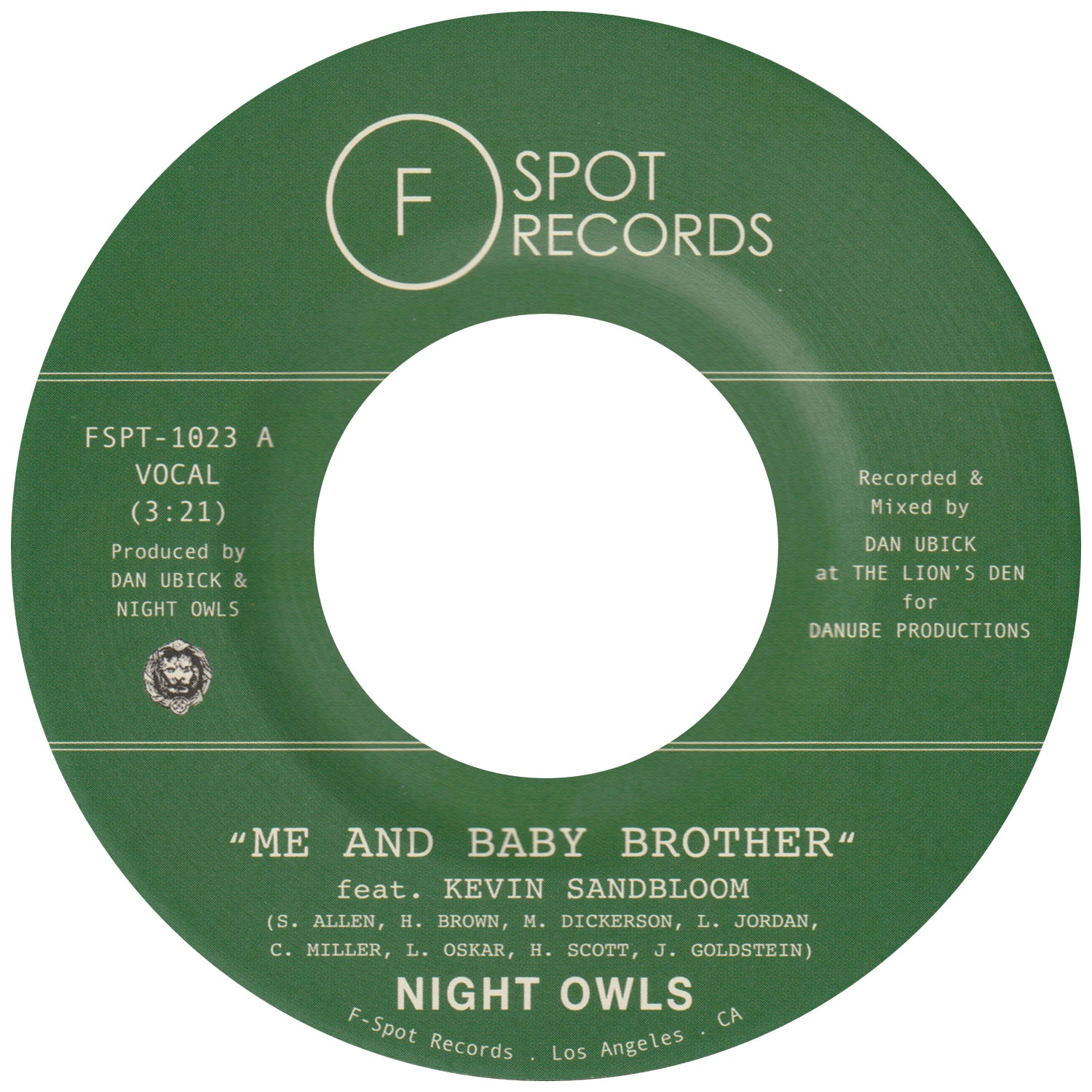 NIGHT OWLS - Me And Baby Brother (feat. Kevin Sandbloom) b/w School Girl Crush (feat. Kendra Morris)