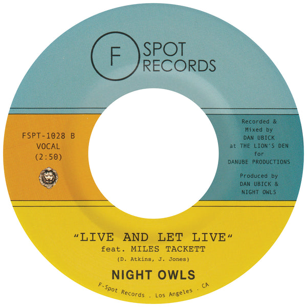 NIGHT OWLS - I Only Have Eyes For You (feat. Chris Dowd & Tippa Lee) b/w Live And Let Live (feat. Miles Tackett)
